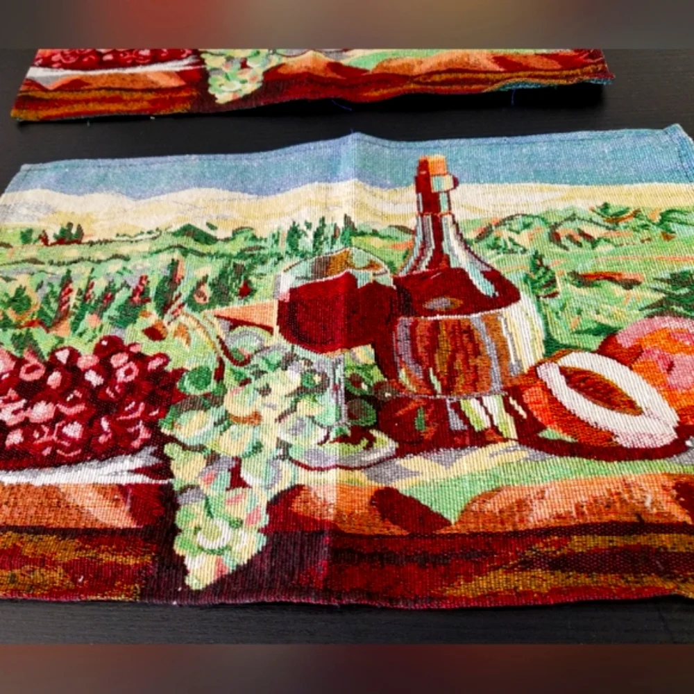 - New Handcrafted Vineyard Winery Tablemats, set of 2